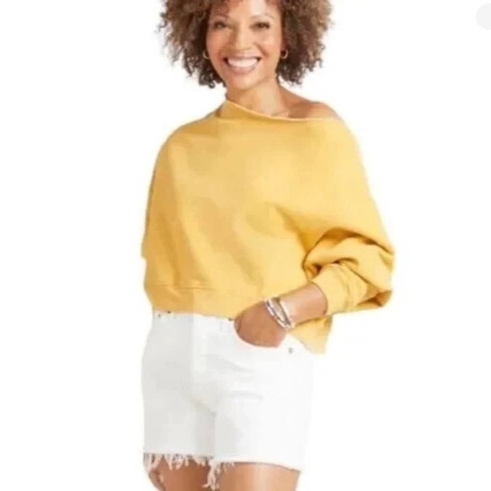 Sundry Off-the-Shoulder Orange Sweater